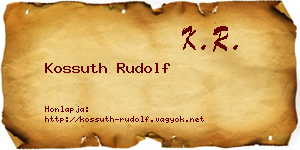 Kossuth Rudolf névjegykártya